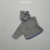 ［aou studio］Caramel stripe hoodie