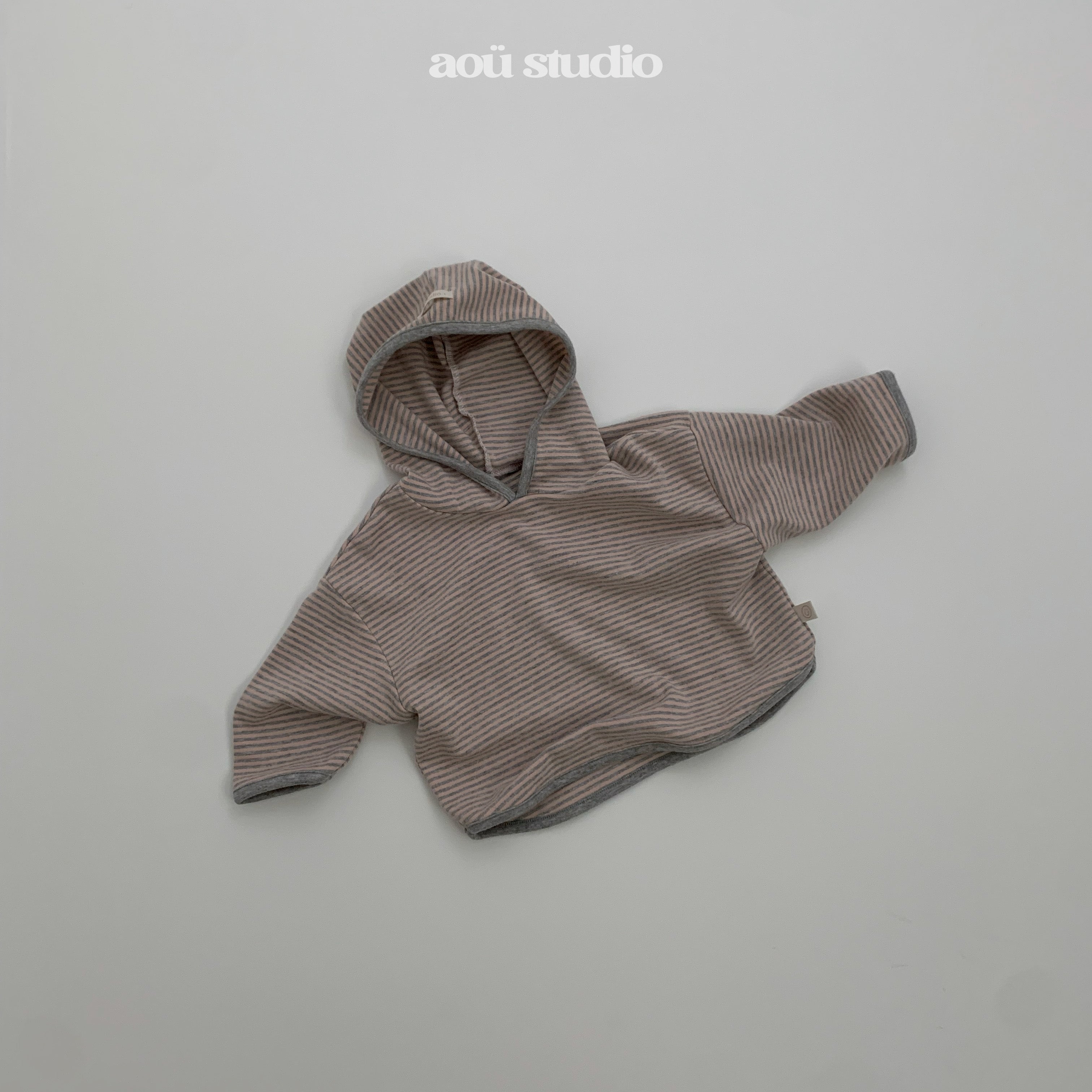 ［aou studio］Caramel stripe hoodie