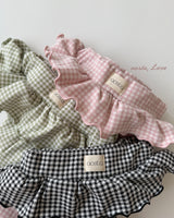［Aosta］Kiki Frill Check Pants