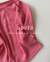 ［Aosta］Boat Neck Tee