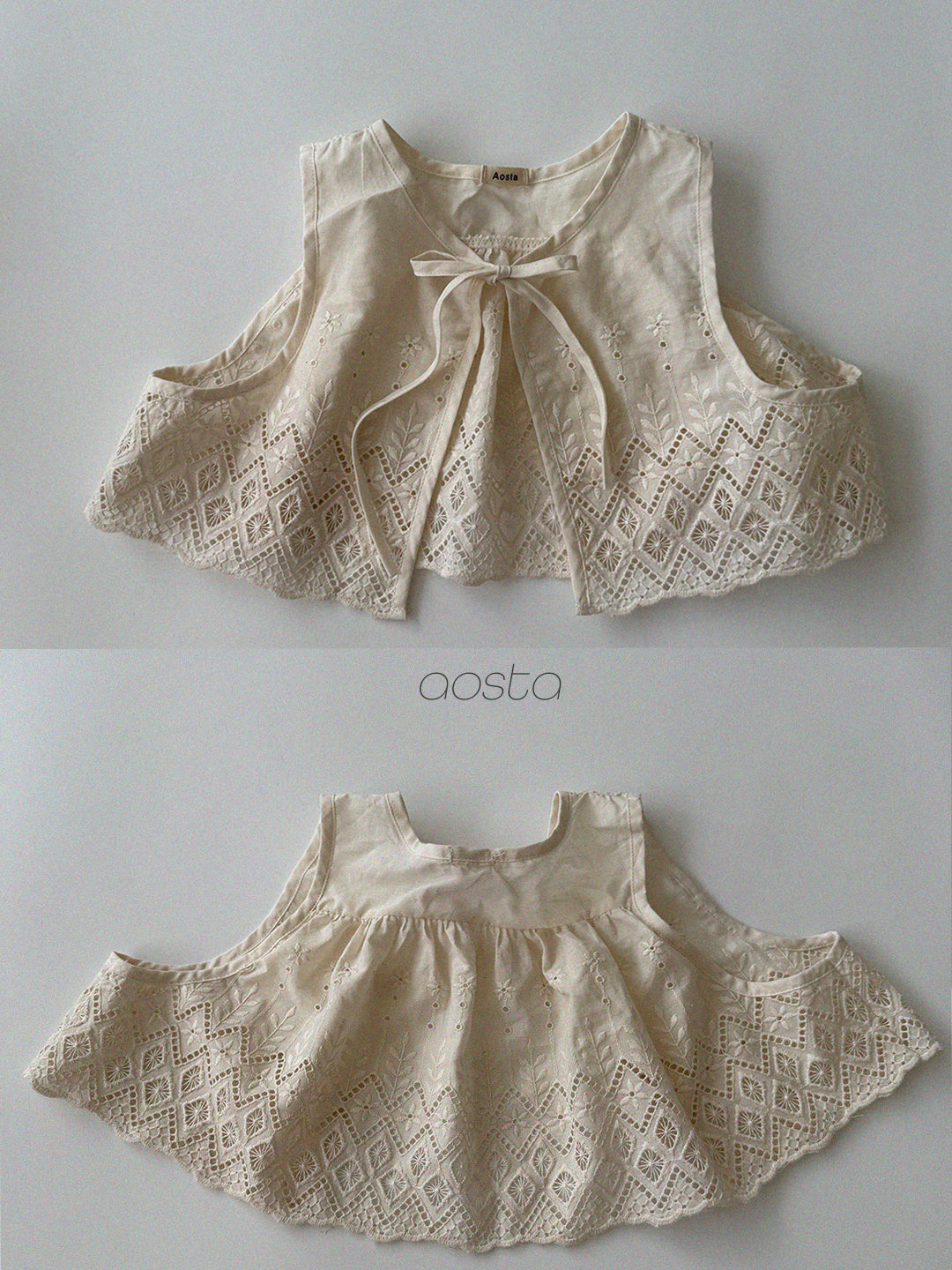 ［Aosta］Lace Jenny Open Vest