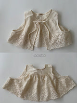 ［Aosta］Lace Jenny Open Vest
