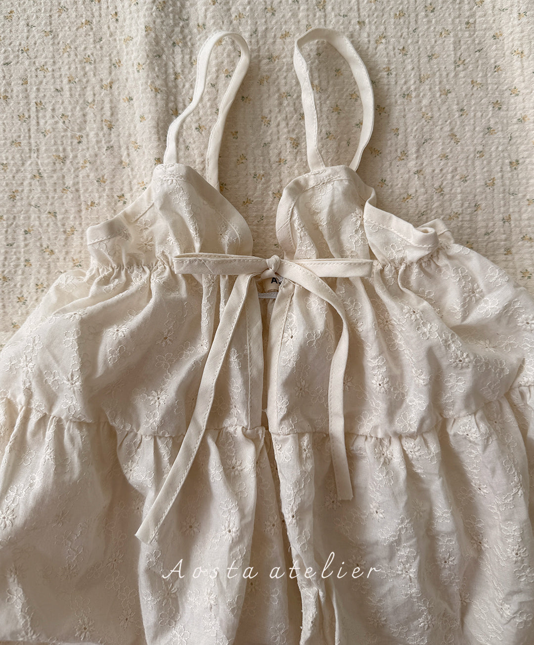 ［Aosta］Lace Cotton Open Dress