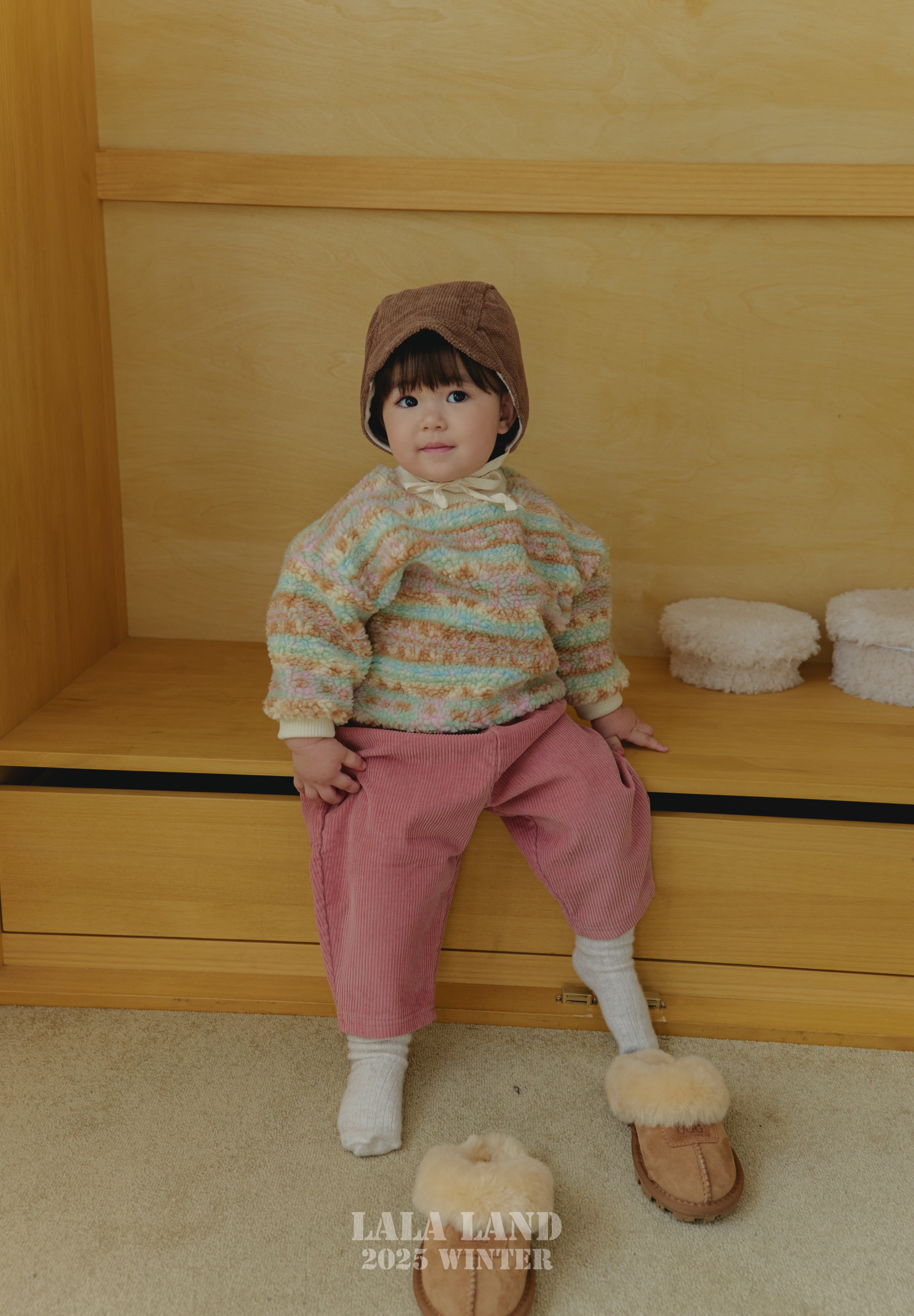 ［Lala land］Corduroy fleece bonnet (baby)