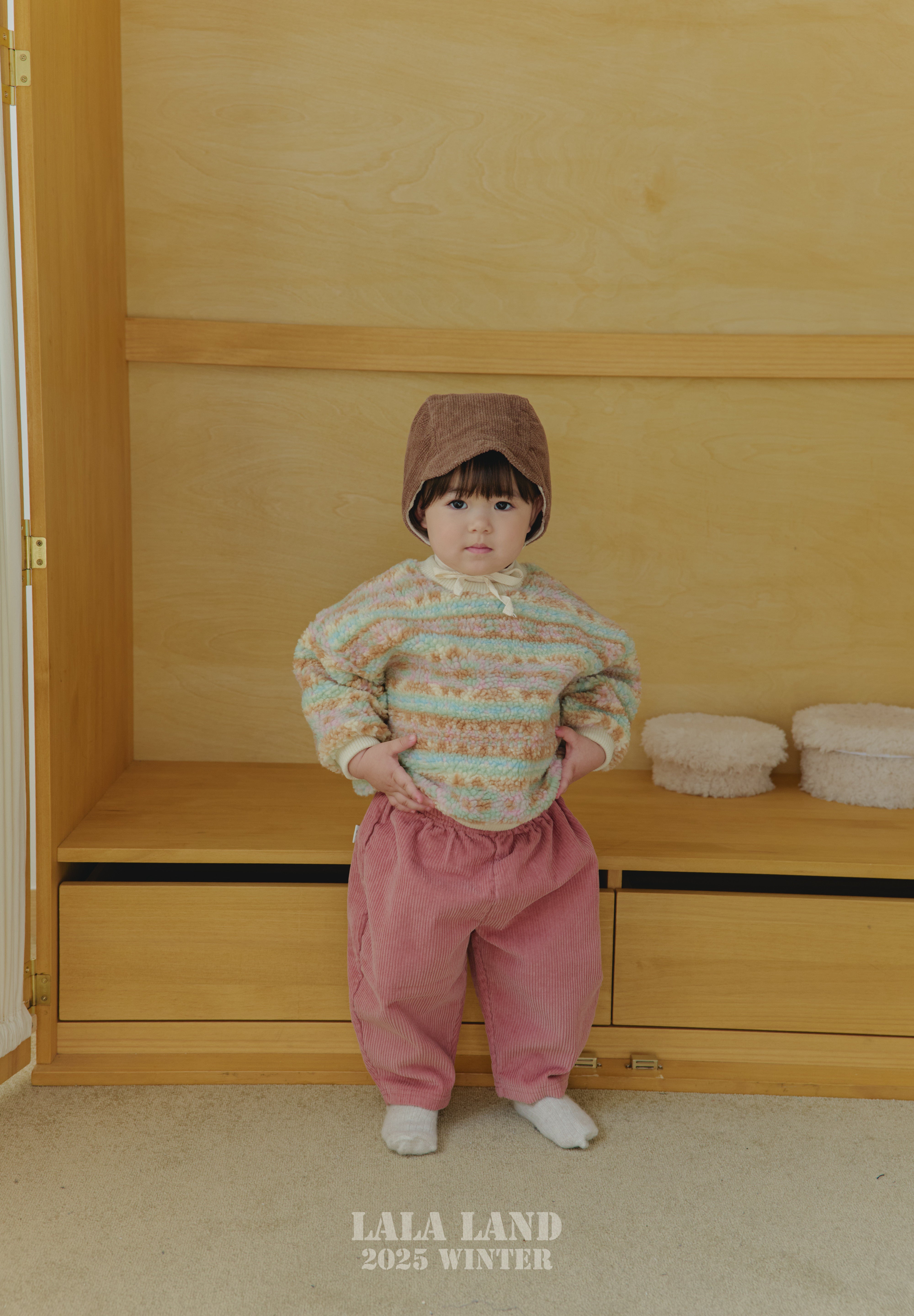 ［Lala land］Corduroy fleece bonnet (baby)