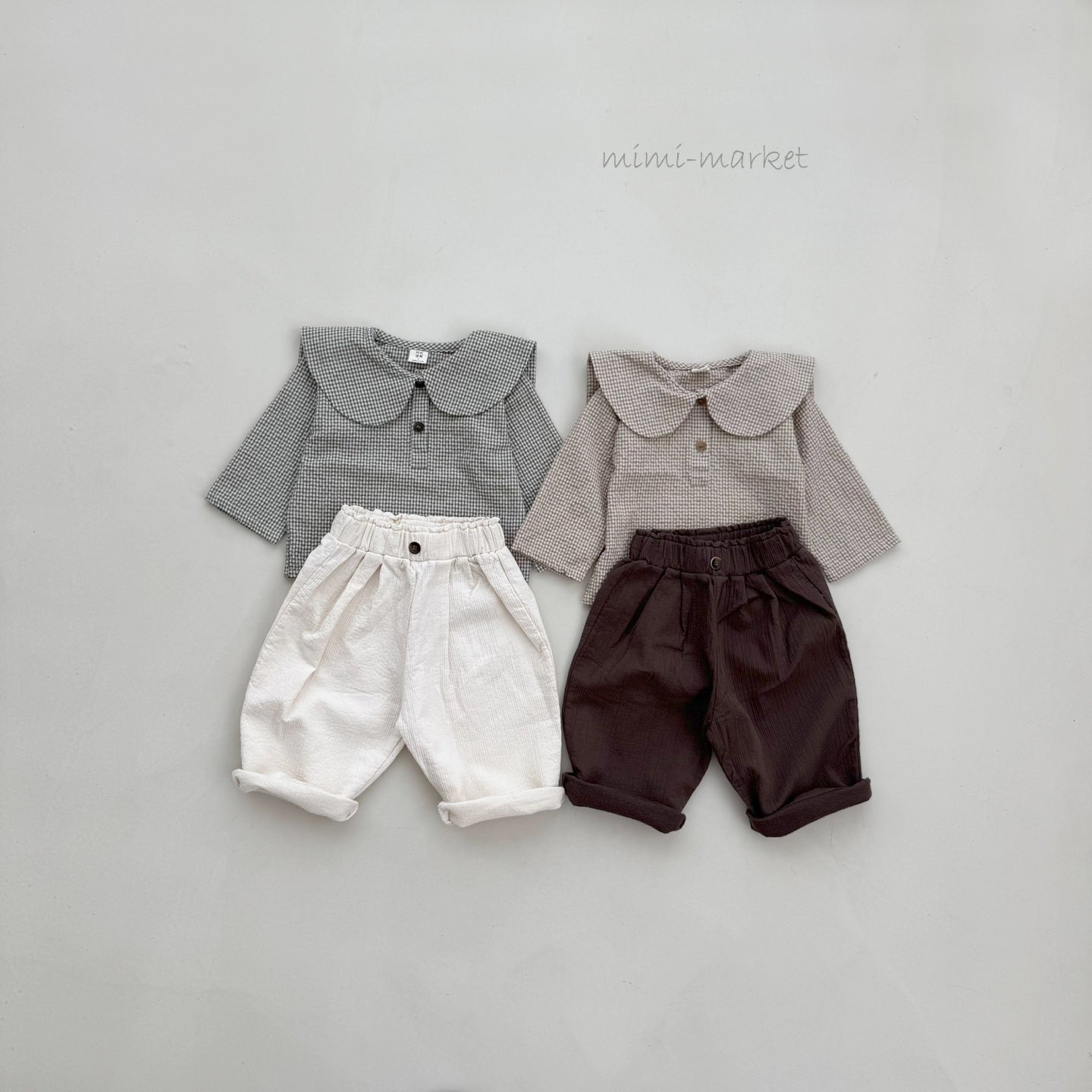 ［mimi market］Check collar blouse