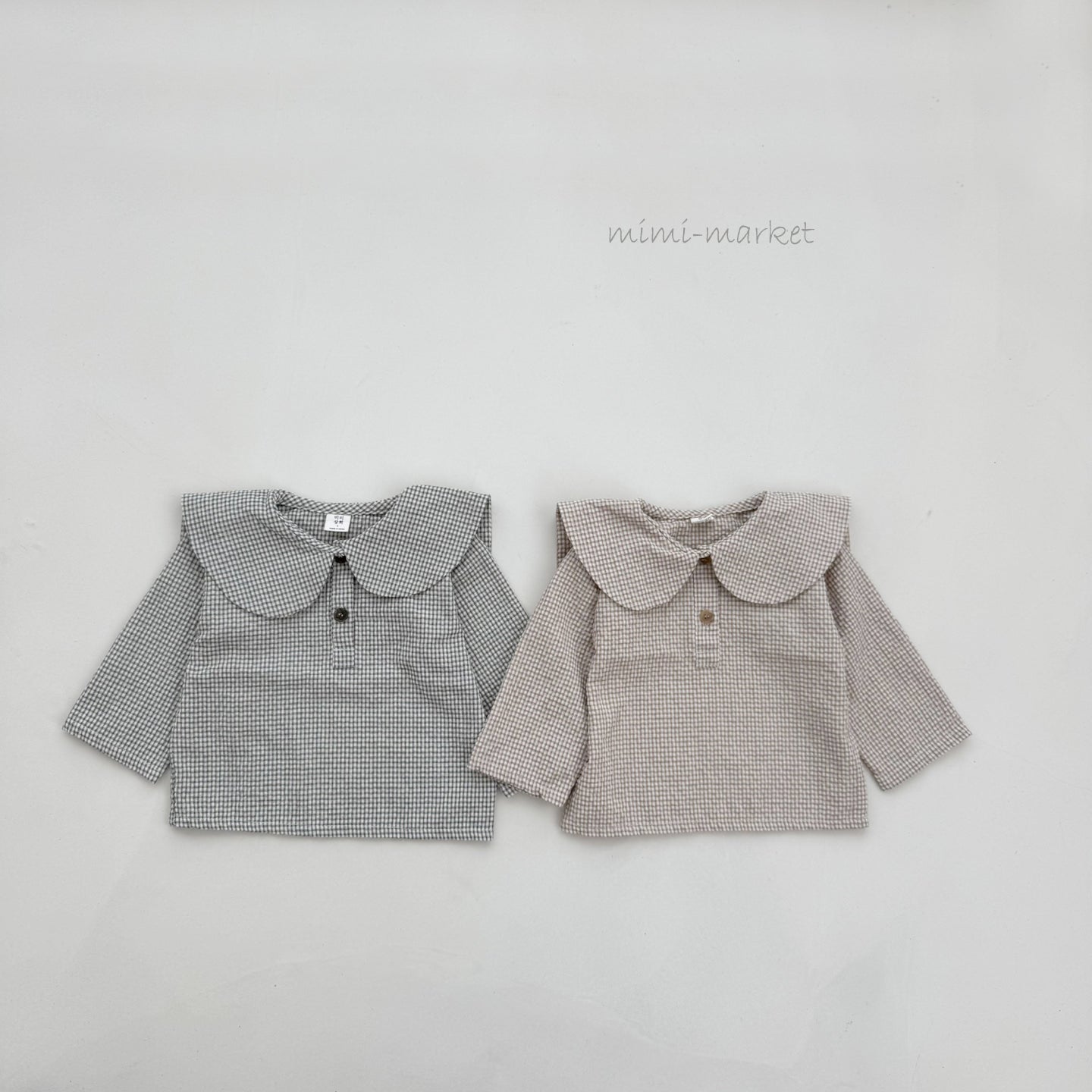 ［mimi market］Check collar blouse
