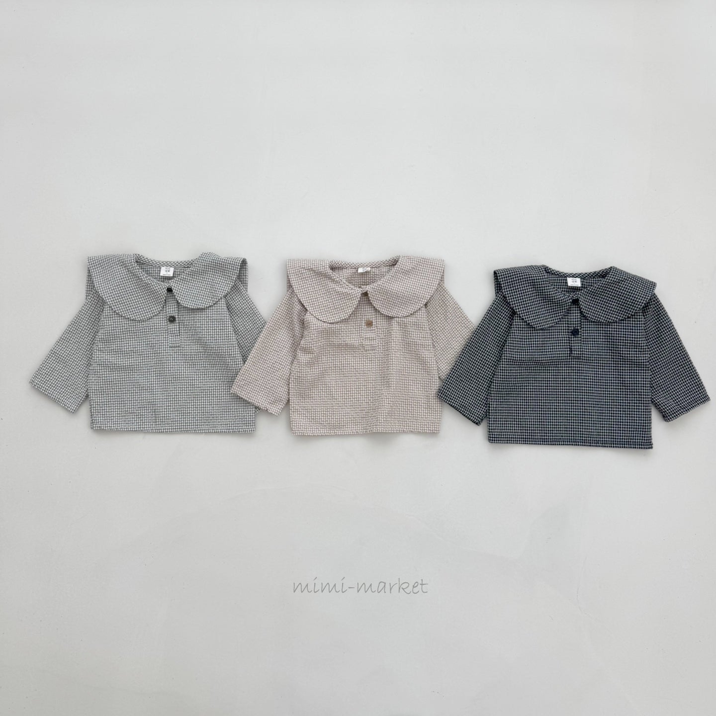 ［mimi market］Check collar blouse