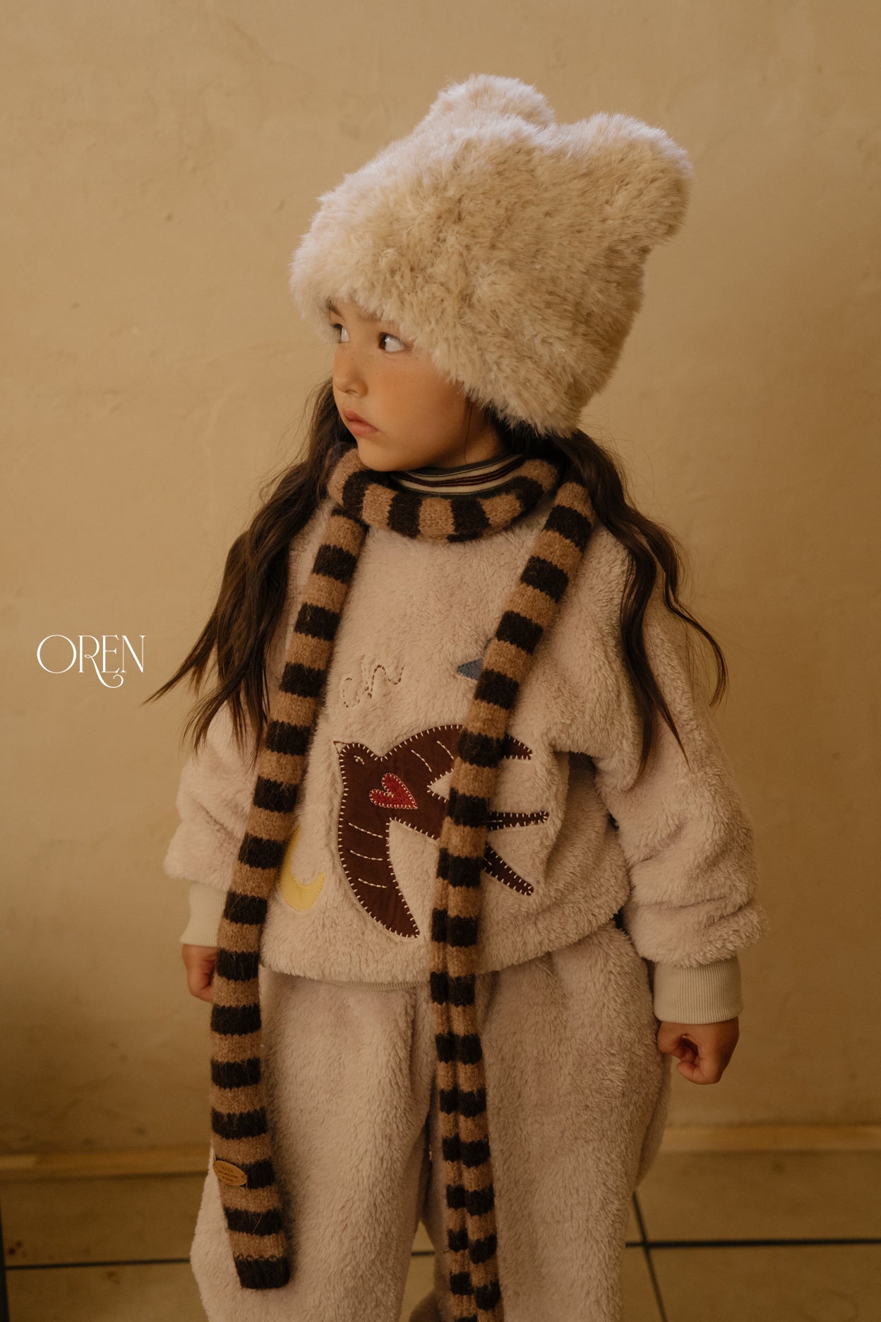 [OREN] Ambre stripe muffler(kids&adult)
