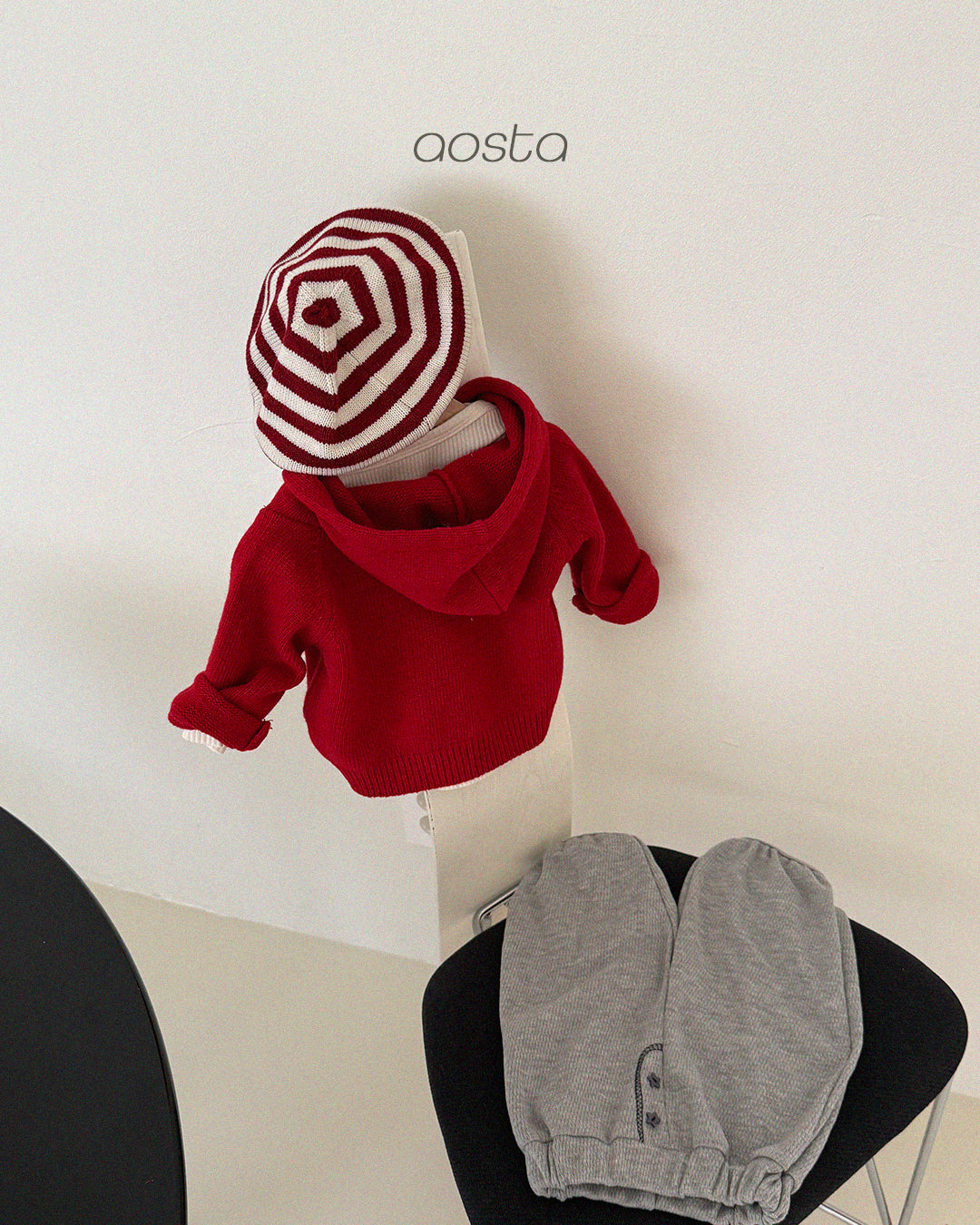 ［Aosta］Knit Cookie Hoodie