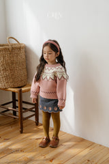 [OREN] Marron cable tights