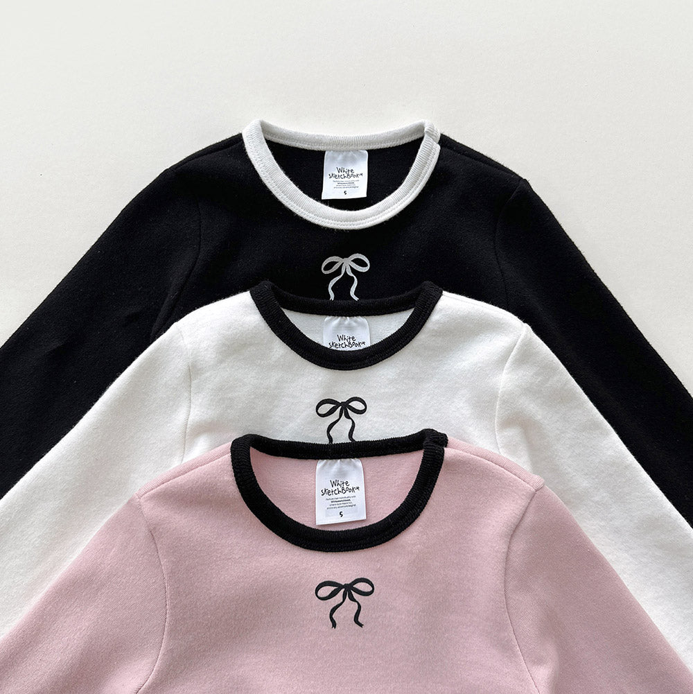 [whitesketchbook] Peach ribbon tee