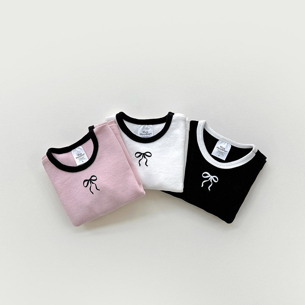 [whitesketchbook] Peach ribbon tee