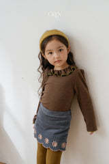 [OREN] Bella embroidery culotte pants
