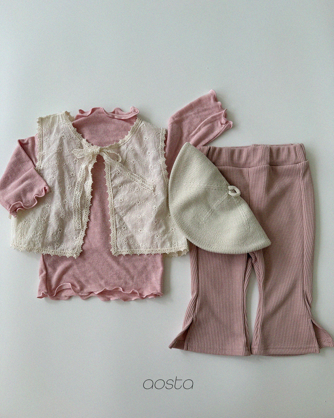 ［Aosta］Lace Open Vest