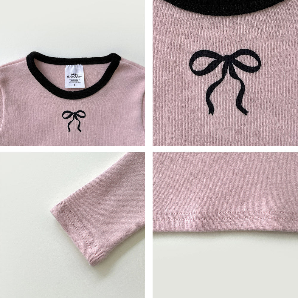 [whitesketchbook] Peach ribbon tee