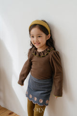 [OREN] Blooming frill picot tee