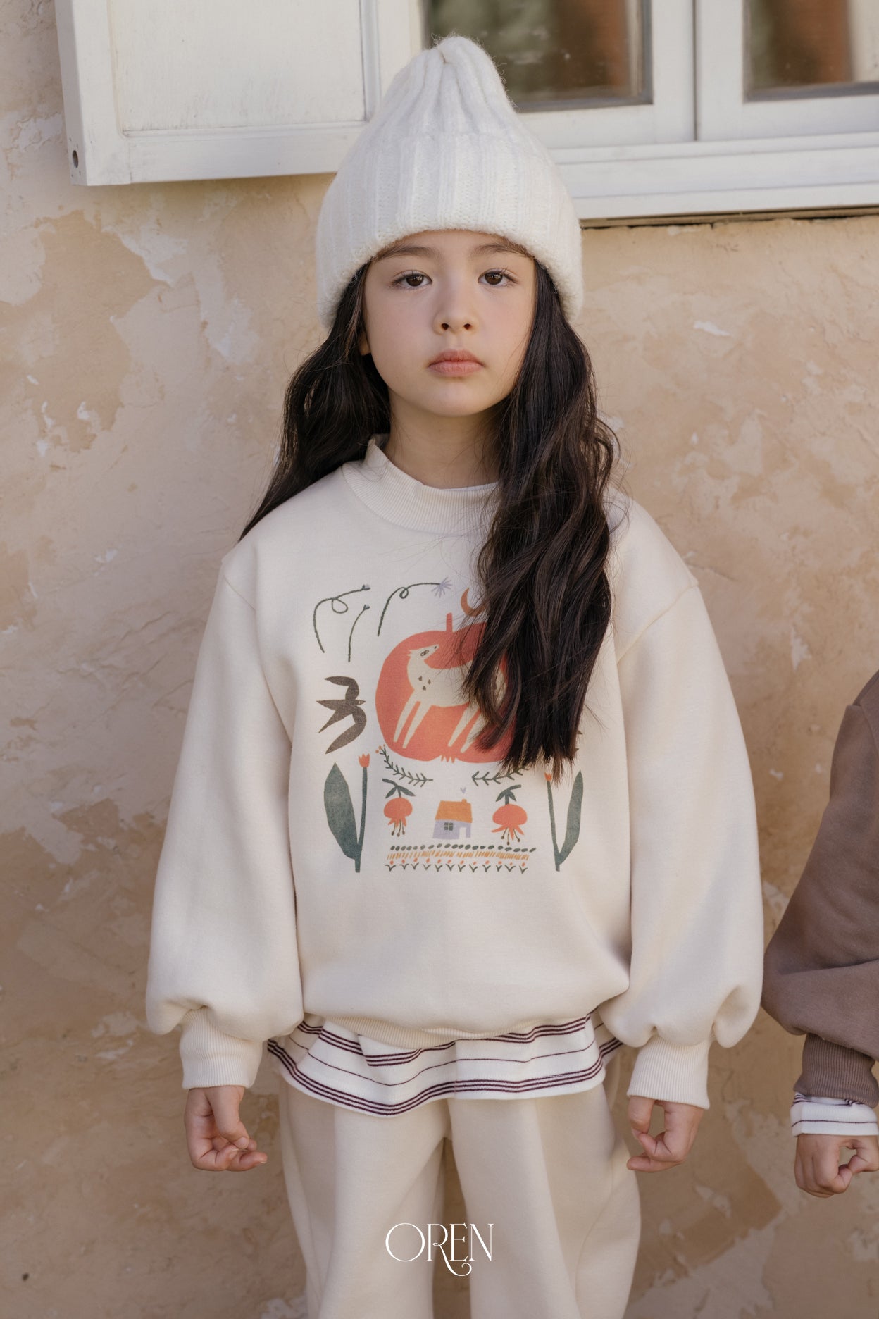 [OREN] Romi garden brushed sweatshirt set