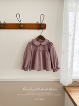 Candy frill check blouse