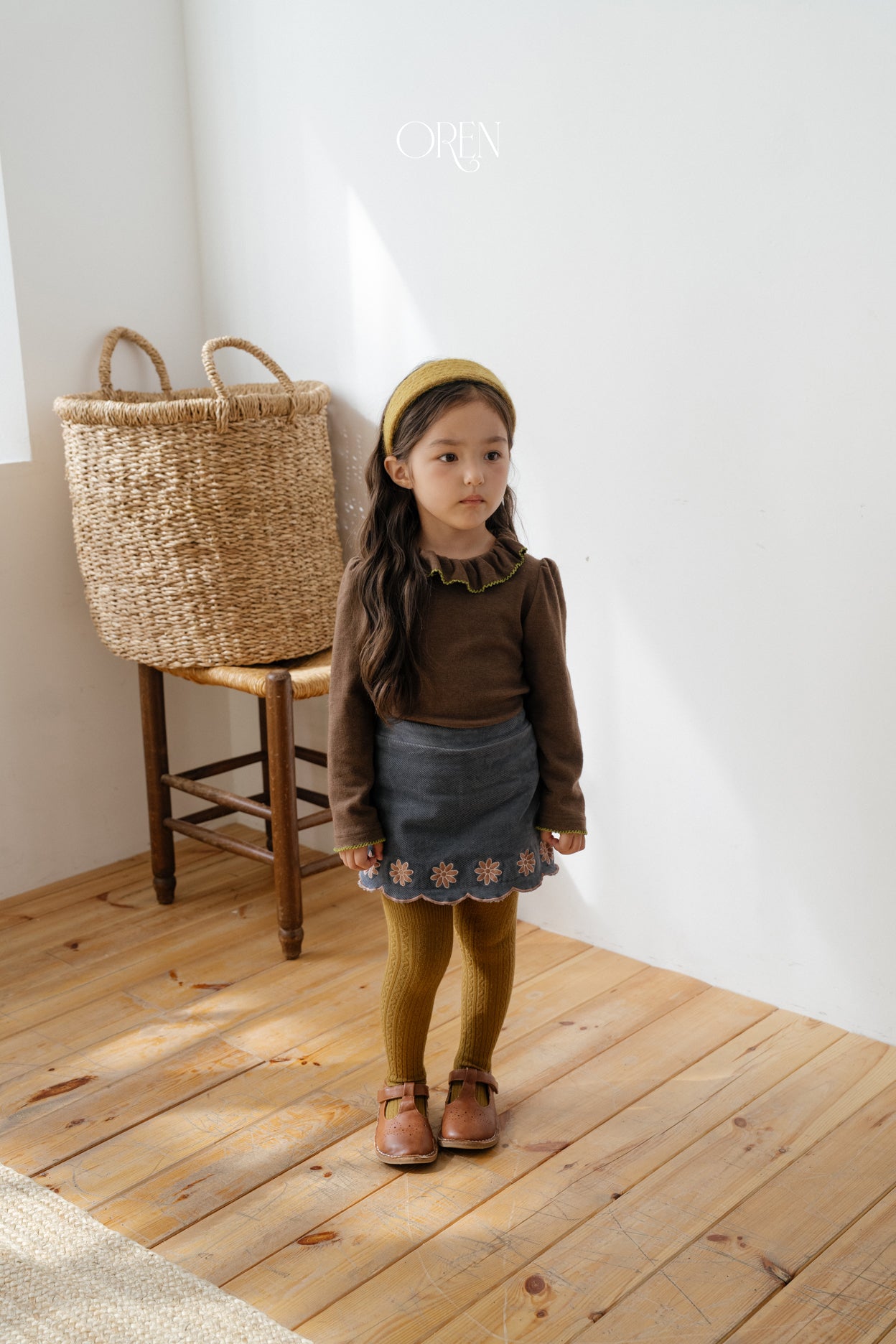 [OREN] Bella embroidery culotte pants
