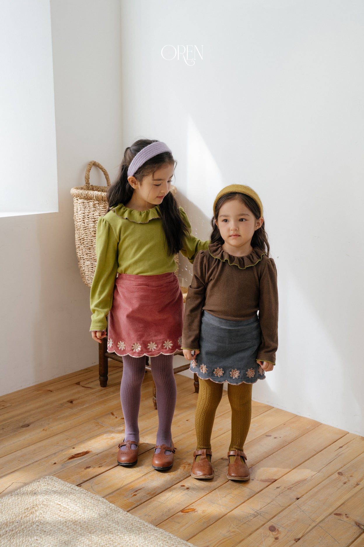 [OREN] Bella embroidery culotte pants