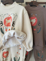 [OREN] Romi garden brushed sweatshirt set