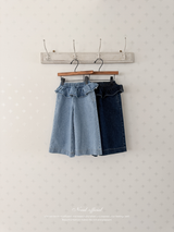 Frill denim pants