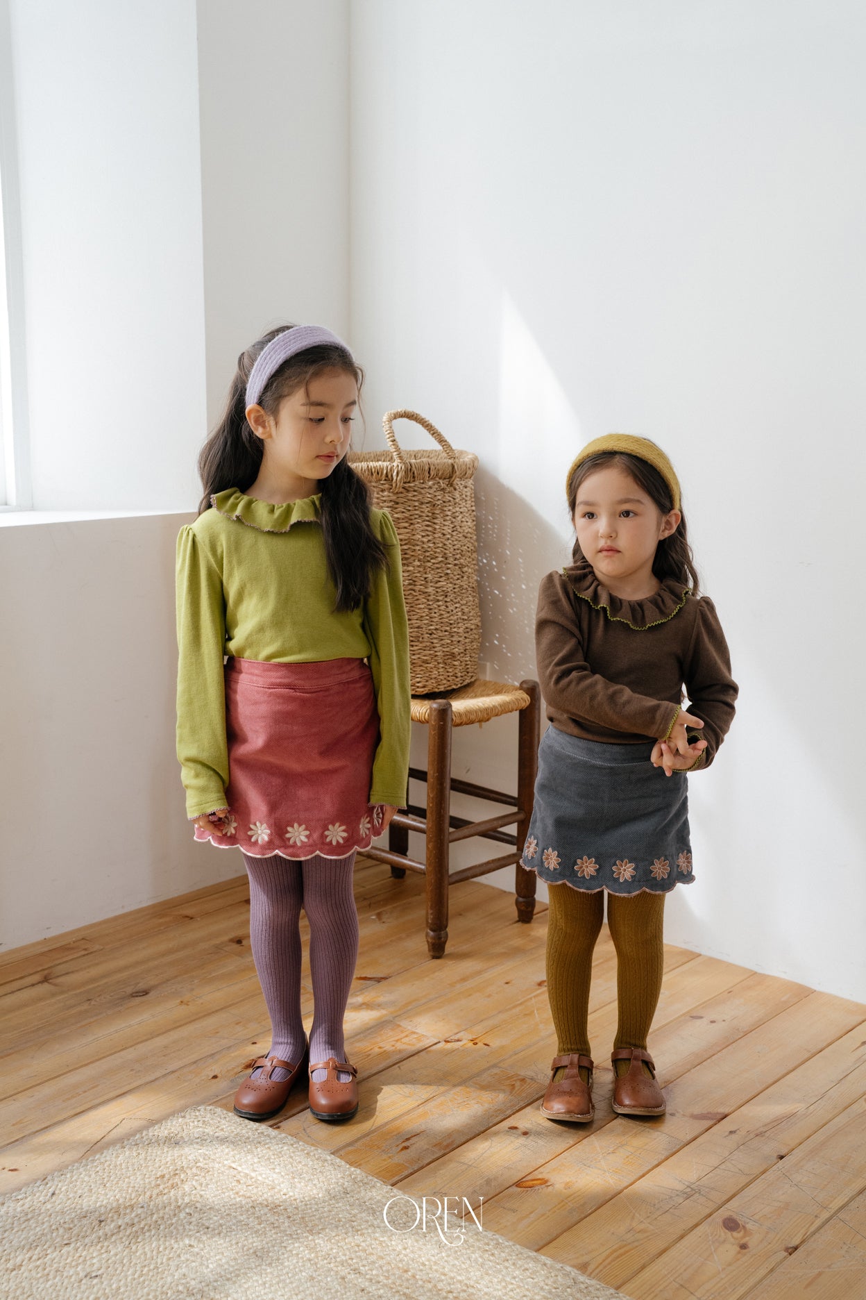 [OREN] Bella embroidery culotte pants