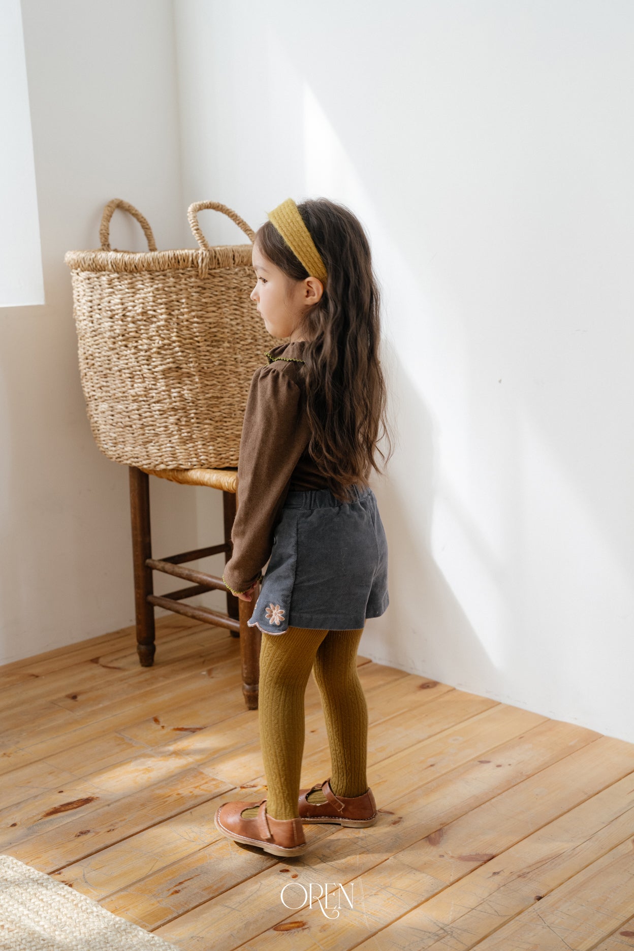 [OREN] Bella embroidery culotte pants