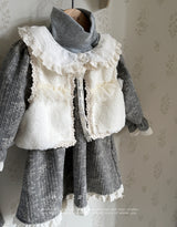 ［Aosta］Fur open vest