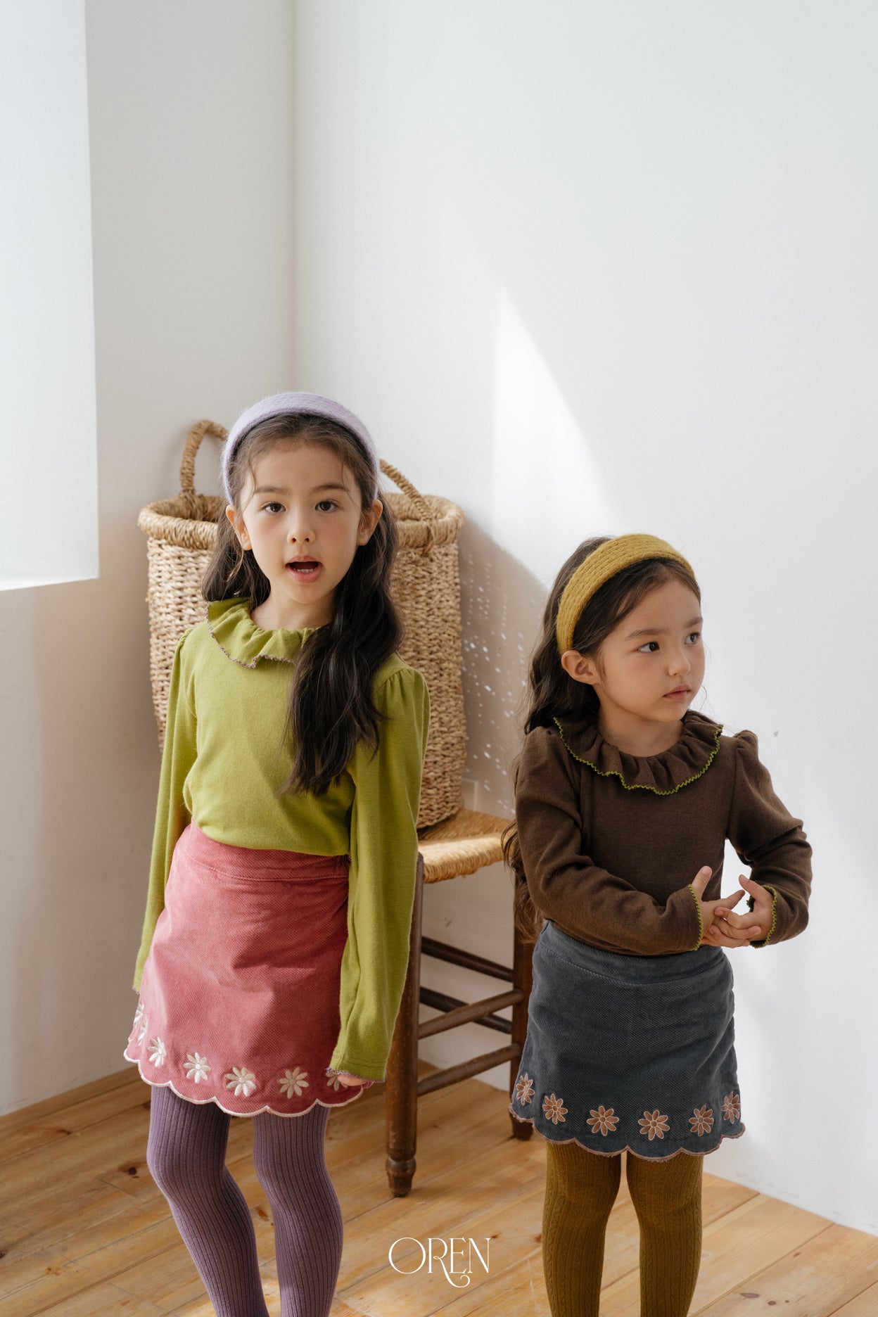 [OREN] Bella embroidery culotte pants