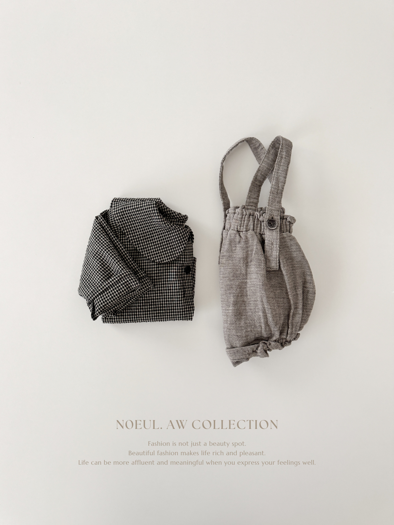 Check collar blouse