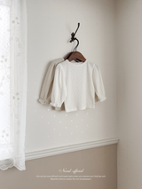Eyelet lace puff tops