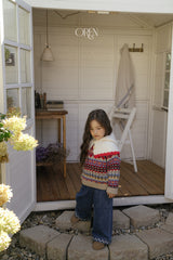 [OREN] Maple embroidery denim pants