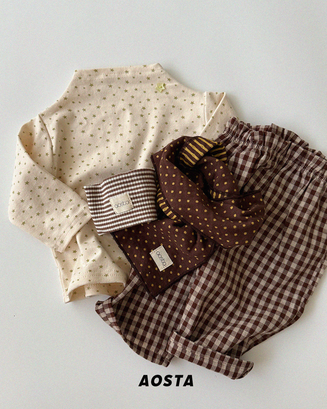 ［Aosta］Caramel Check Pants