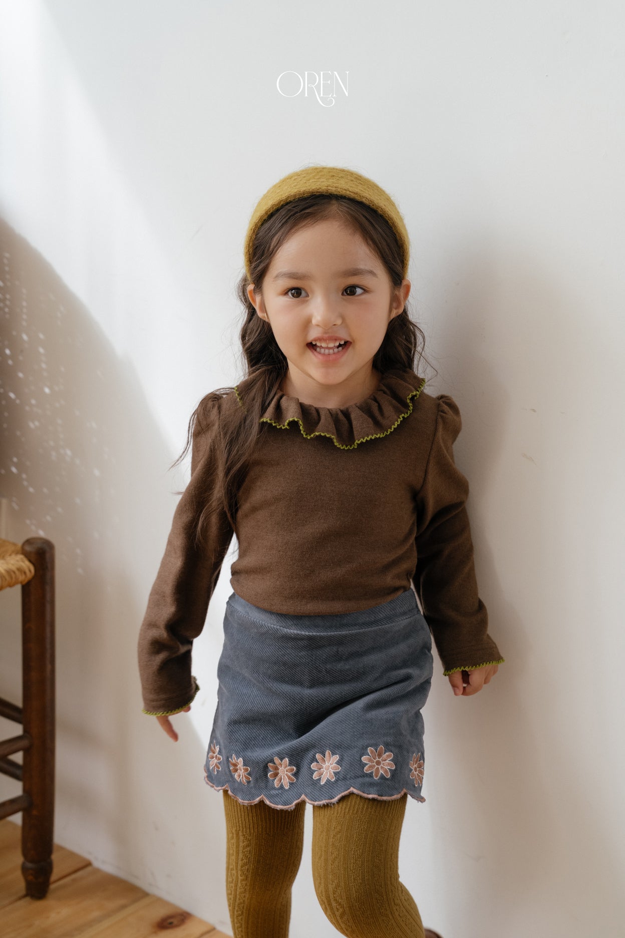 [OREN] Bella embroidery culotte pants