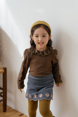[OREN] Bella embroidery culotte pants