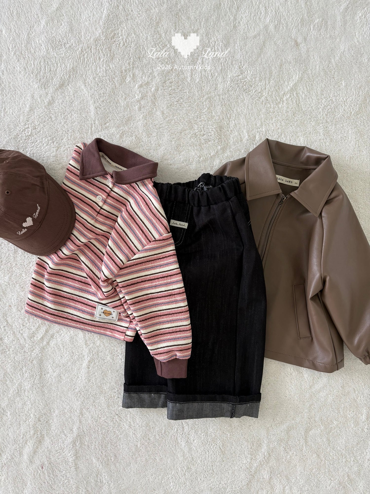 ［Lala land］Caross leather jacket