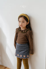 [OREN] Bella embroidery culotte pants