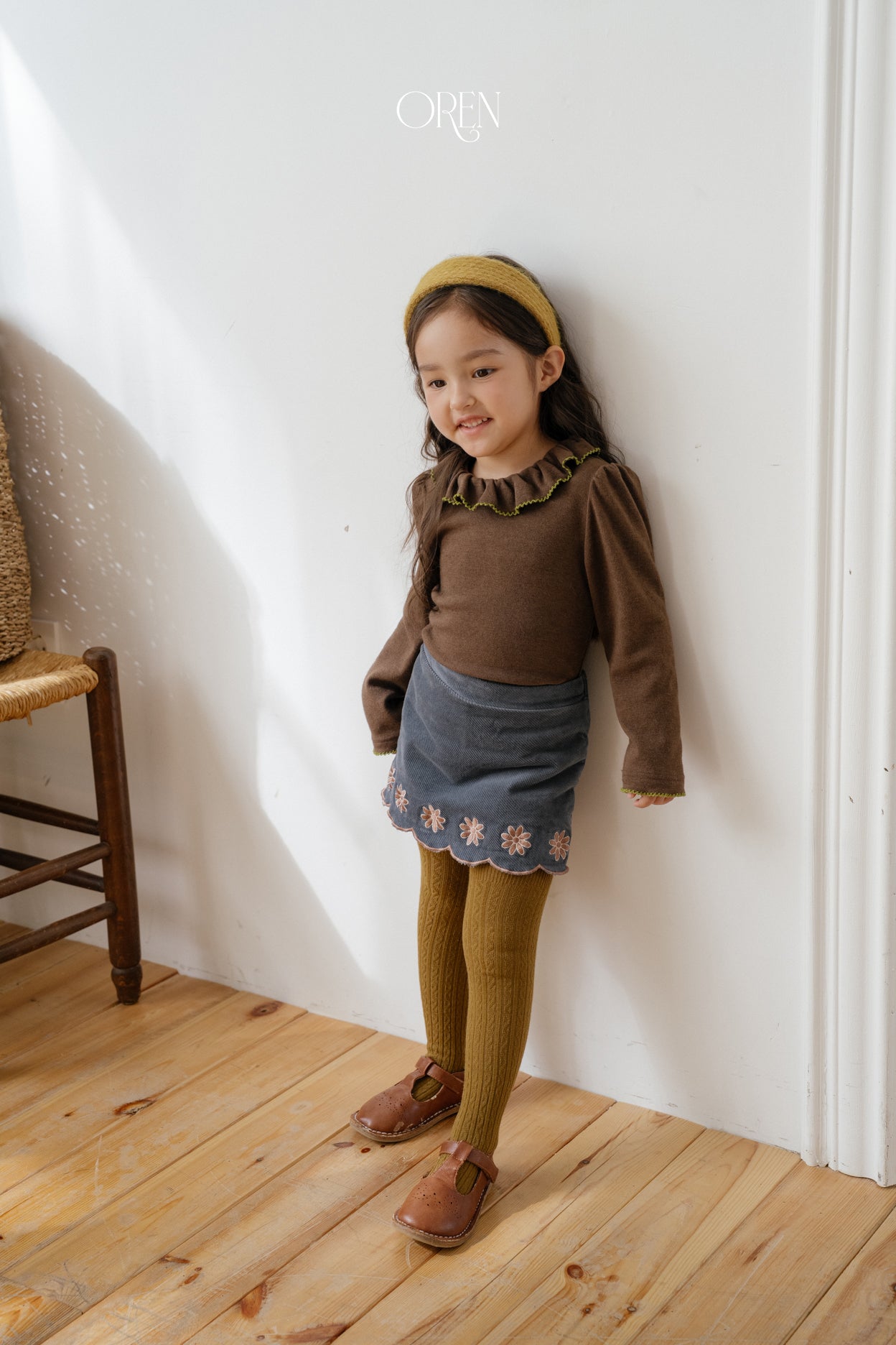 [OREN] Bella embroidery culotte pants