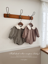Frill check collar rompers (baby)
