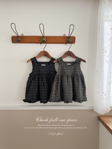 Check frill one-piece