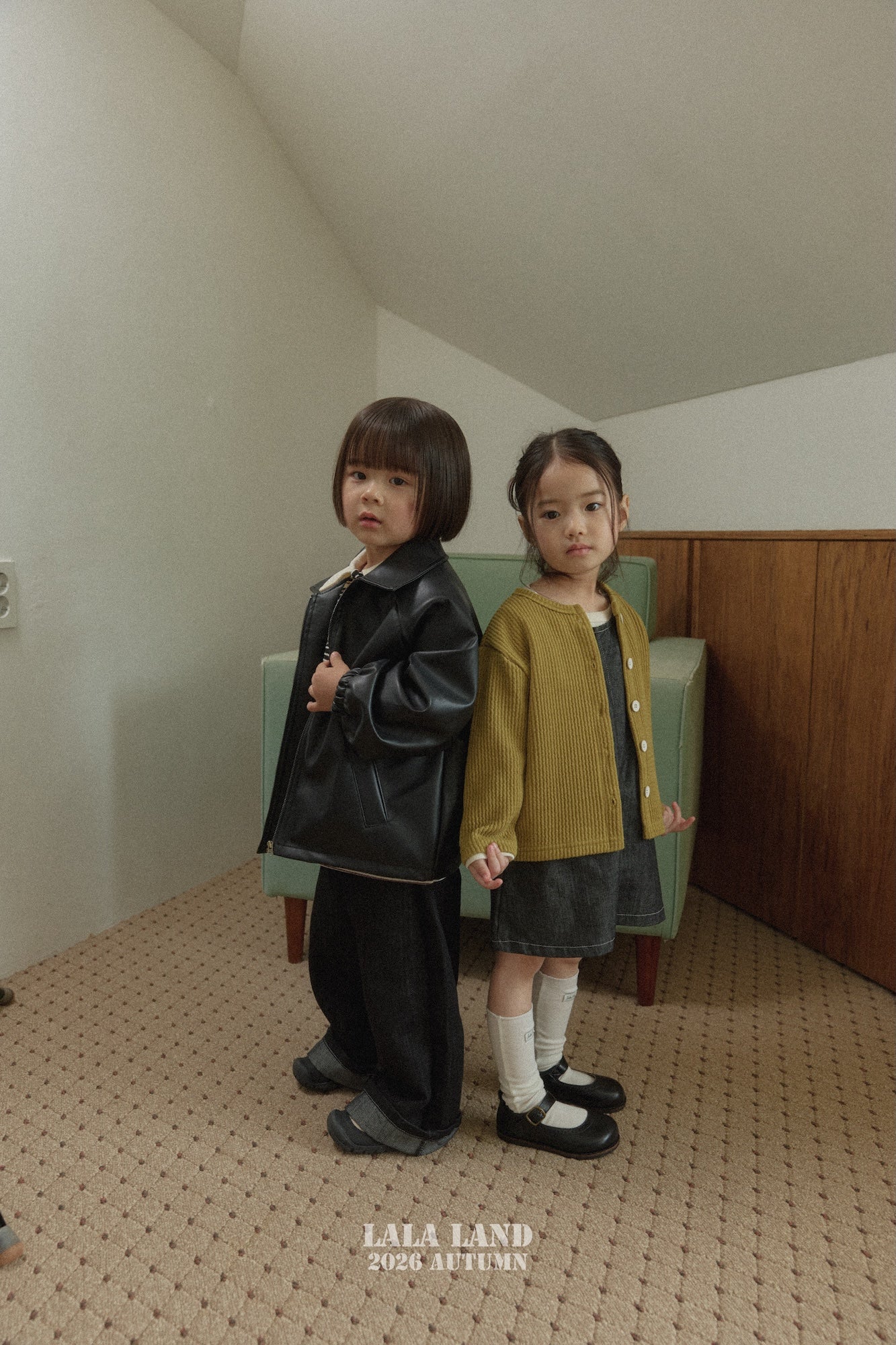 ［Lala land］Caross leather jacket