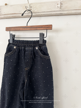 Dot denim pants