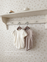 Soft puff knit rompers