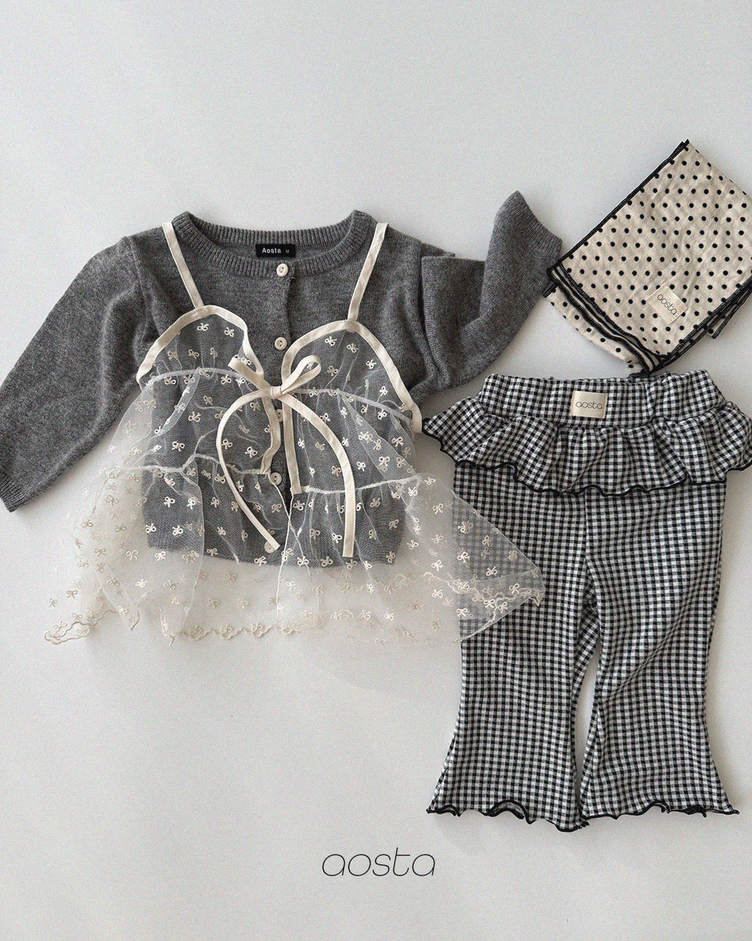［Aosta］Lace Ribbon Open Dress
