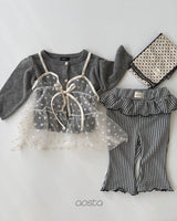 ［Aosta］Lace Ribbon Open Dress