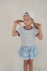 ［momo ann］Soft stripe tee