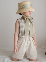 Color ribbon straw hat
