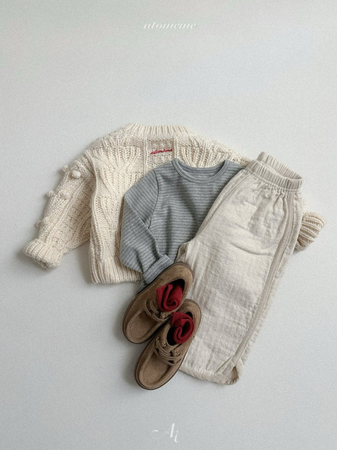 [atomeme] Peach Rib Pants